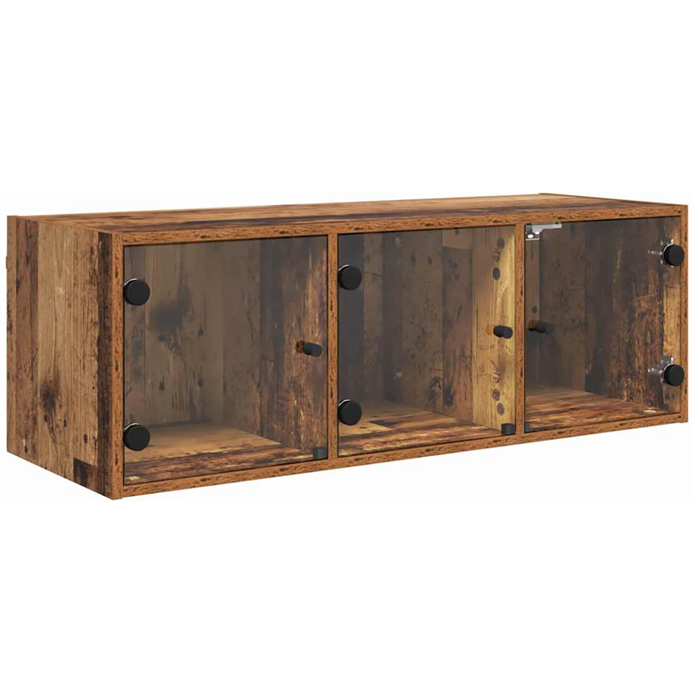 vidaXL 3 Glass Door Old Wood Wall Cabinet Image 2