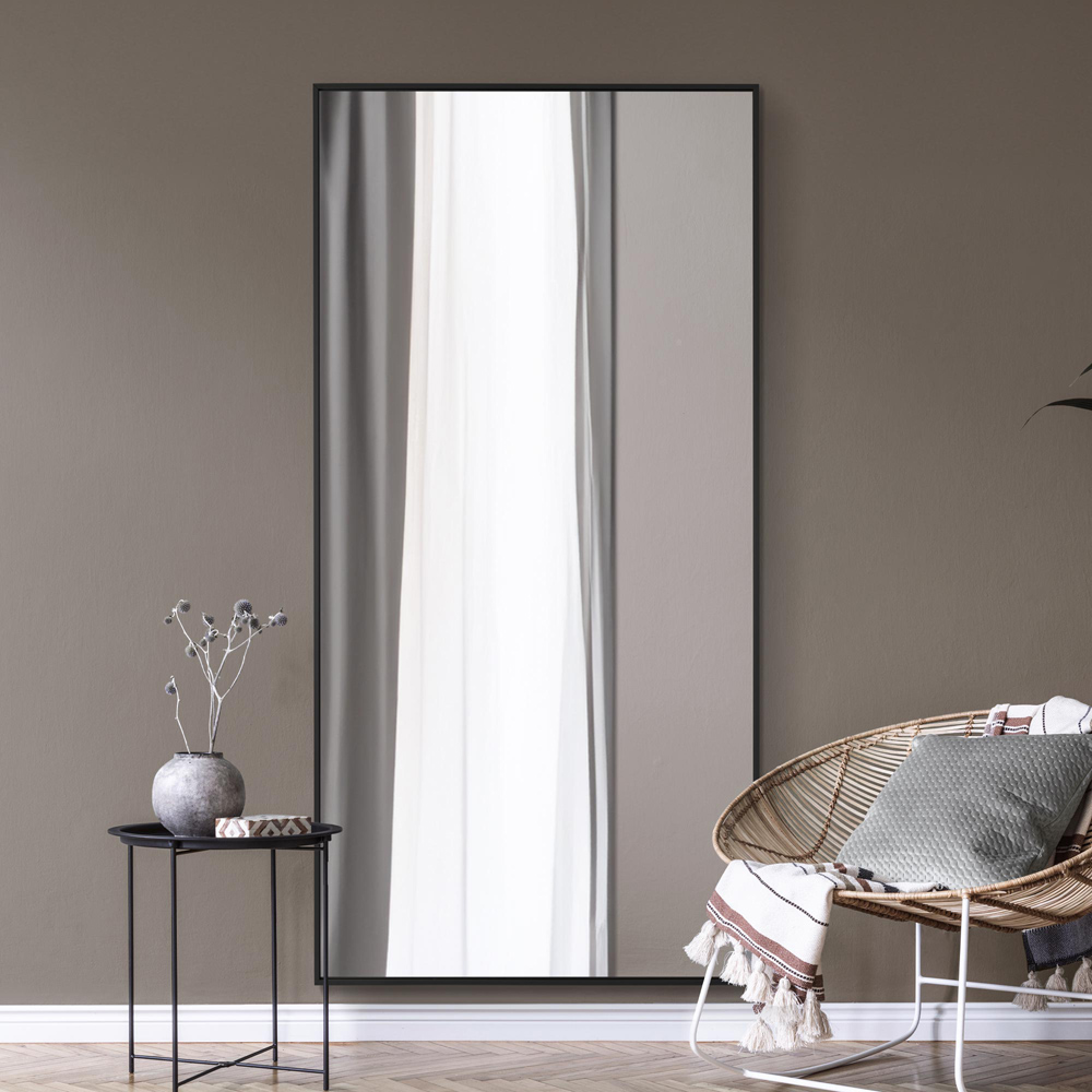 The Artus Black Aluminium Wall Mirror 200 x 100cm Image 2