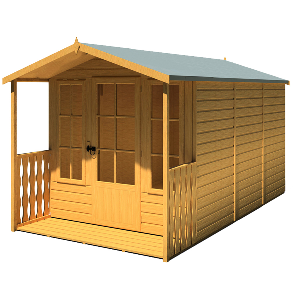 Shire 7 x 10ft Badminton Summerhouse with Veranda Image 1