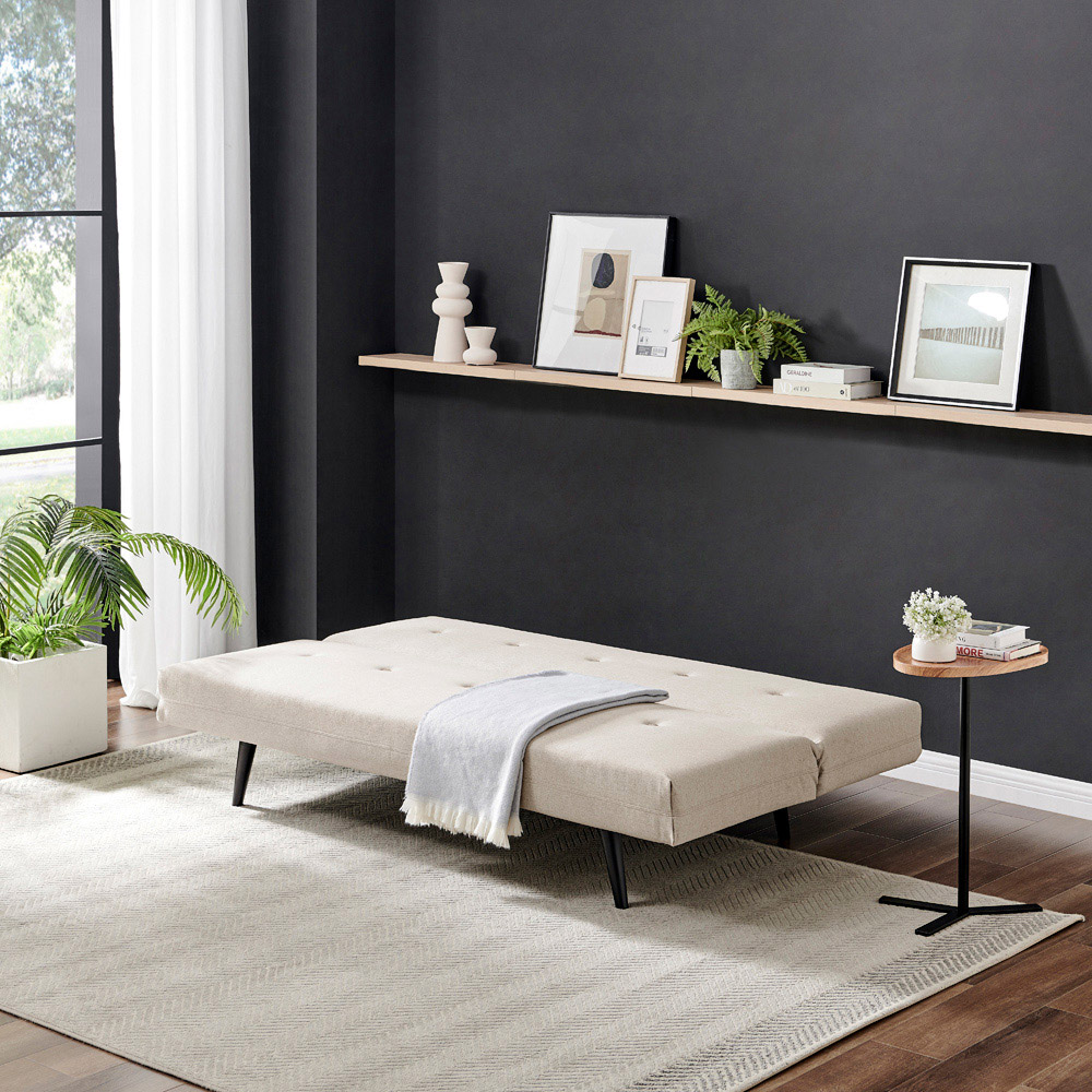 Furniturebox Thomas 2 Seater Beige Sofa Bed Image 5