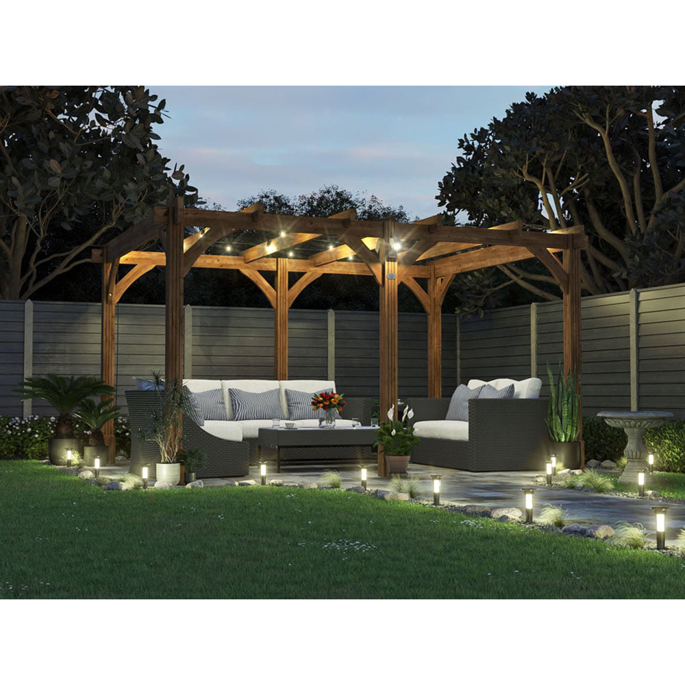Dunster House Leviathan 4 x 3m Brown Wooden Pergola Plant Frame Image 4
