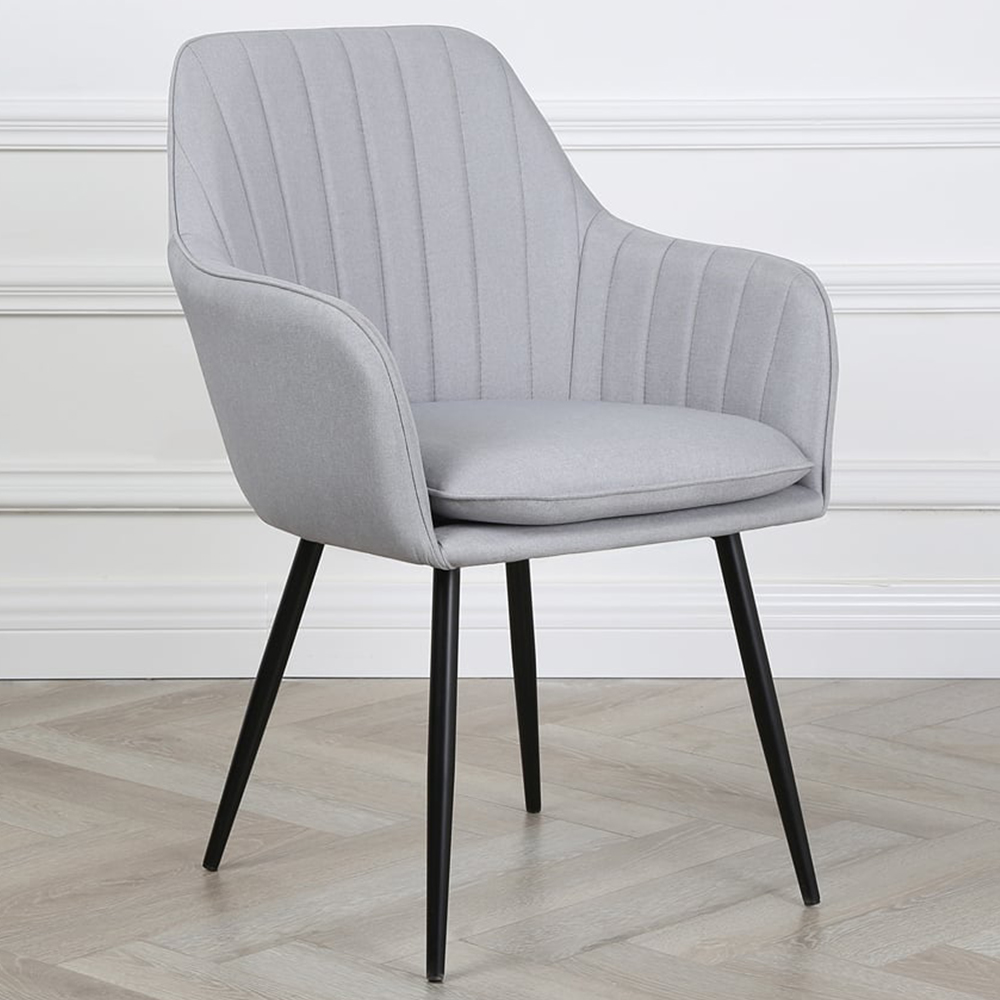 Muse Light Grey Linen Accent Chair Image 1