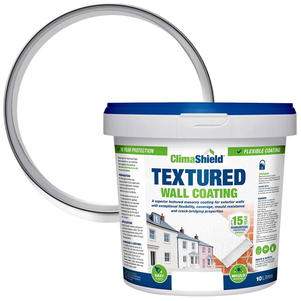 Smartseal Brilliant White Textured Wall Coating 10L Image 1