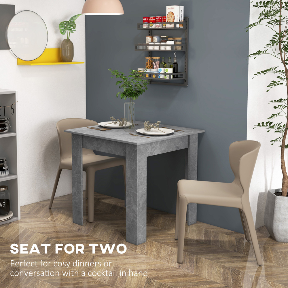 Portland 2 Seater Faux Cement Effect Square Dining Table Image 8