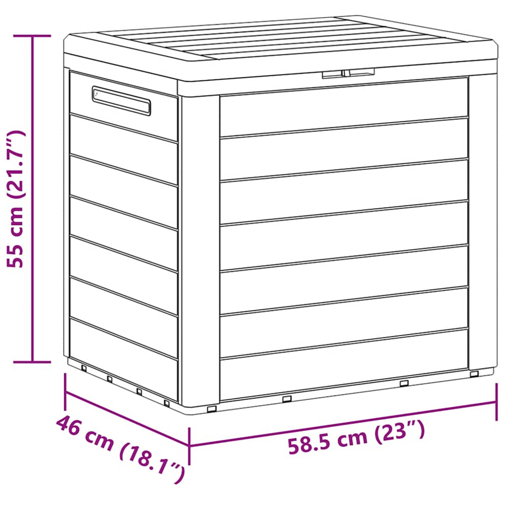 vidaXL 140L Brown Polypropylene Garden Storage Box Image 6