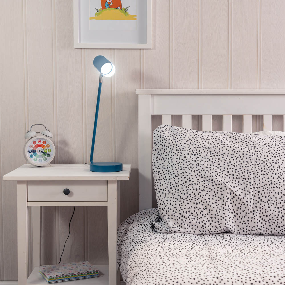 ValueLights Petrol Blue Desk Table Lamp Image 2