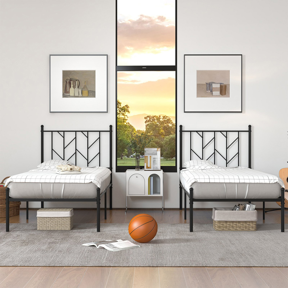 Costway Single Black Metal Bed Frame Image 4