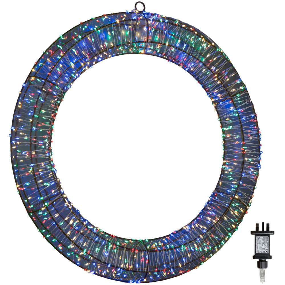 Samuel Alexander 960 Multi-Coloured LED Light-Up Christmas Wreath 45cm Image 9