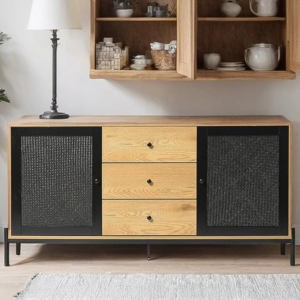 H&O Direct 2 Doors and 3 Drawers Storage Cabinet Image 1