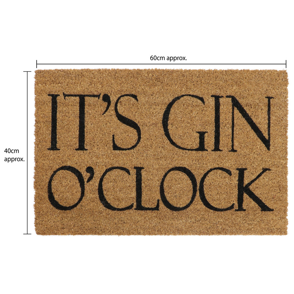 JVL Gin O Clock Latex Coir Door Mat 40 x 70cm Image 6