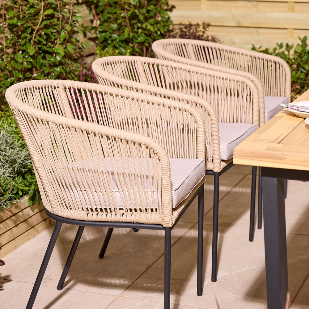 Rowlinson Oslo 6 Seater Natural Dining Table Set 210cm Image 5