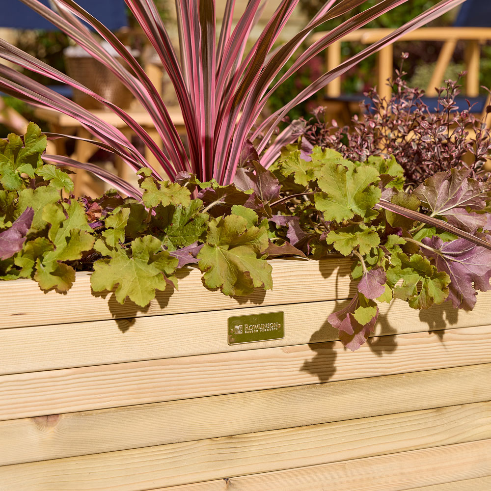 Rowlinson Premier Natural Wooden Patio Trough Planter 37 x 120 x 40cm Image 5