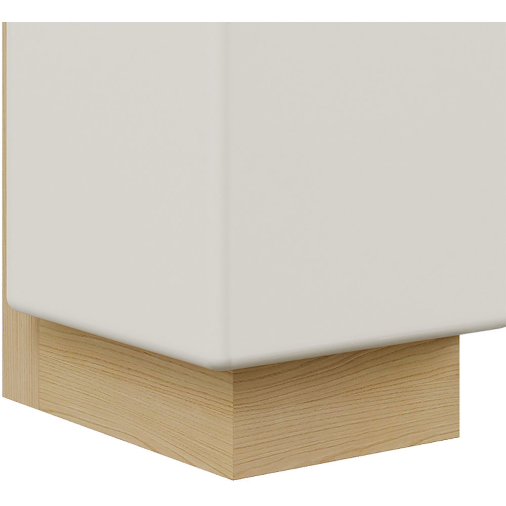 Living and Home White Glass Shade Natural Wood E27 Wall Lamp Image 4