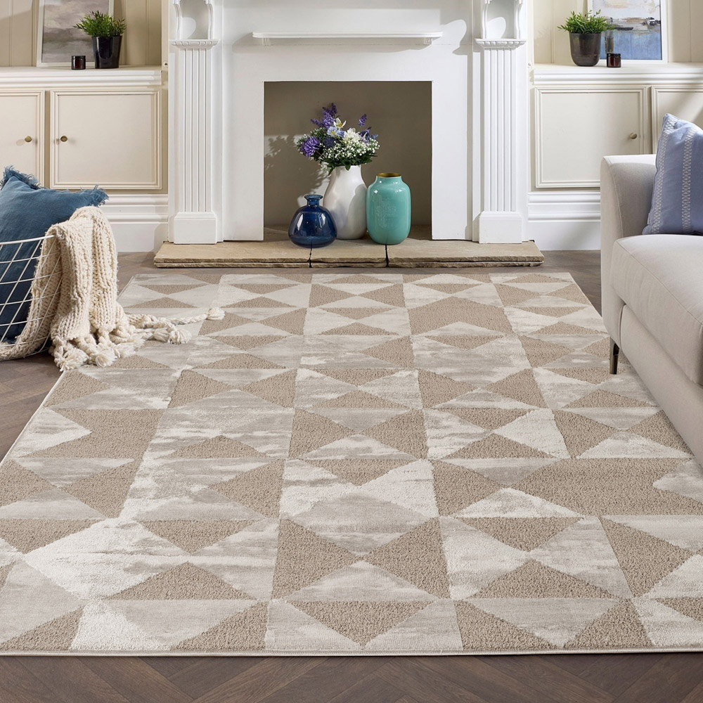 Desire Rugs Hamilton Mocha Geometric Triangle Mosaic Rug 160 x 230cm Image 5