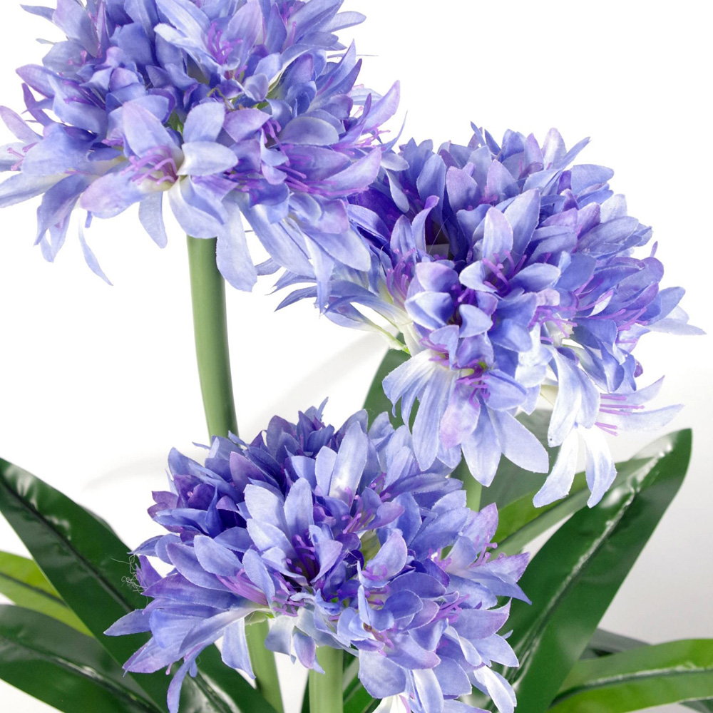 Leaf Blue Agapanthus Blossom Artificial Plant Pot 2.9ft Image 2