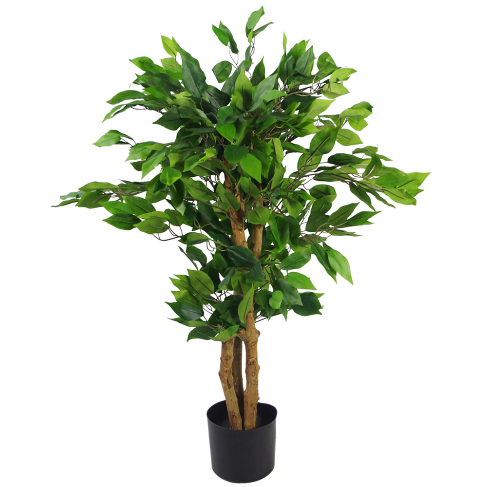 Leaf Evergreen Ficus Artificial Tree in Pot 90cm Image 1