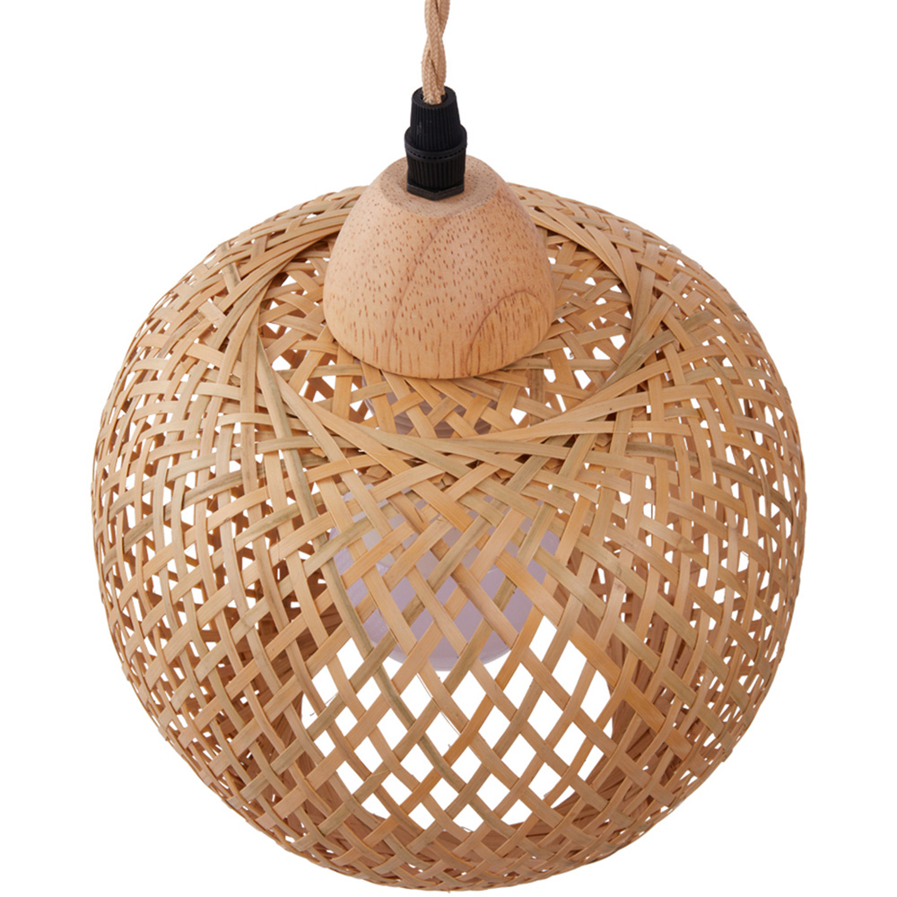Living and Home Bamboo Woven E27 Plug-In Wall Light Image 6