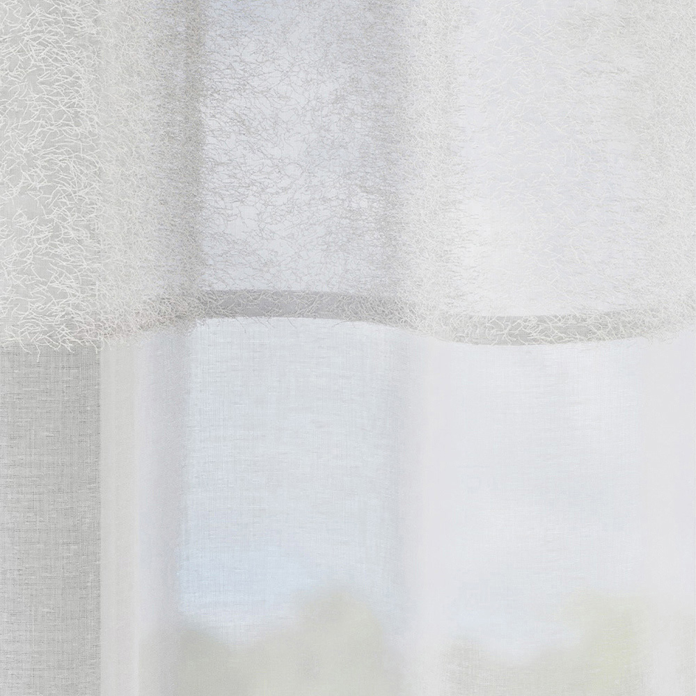Tyrone Textiles Andorra White Textured Header Eyelet Voile Panel Curtains 140 x 183cm Image 3