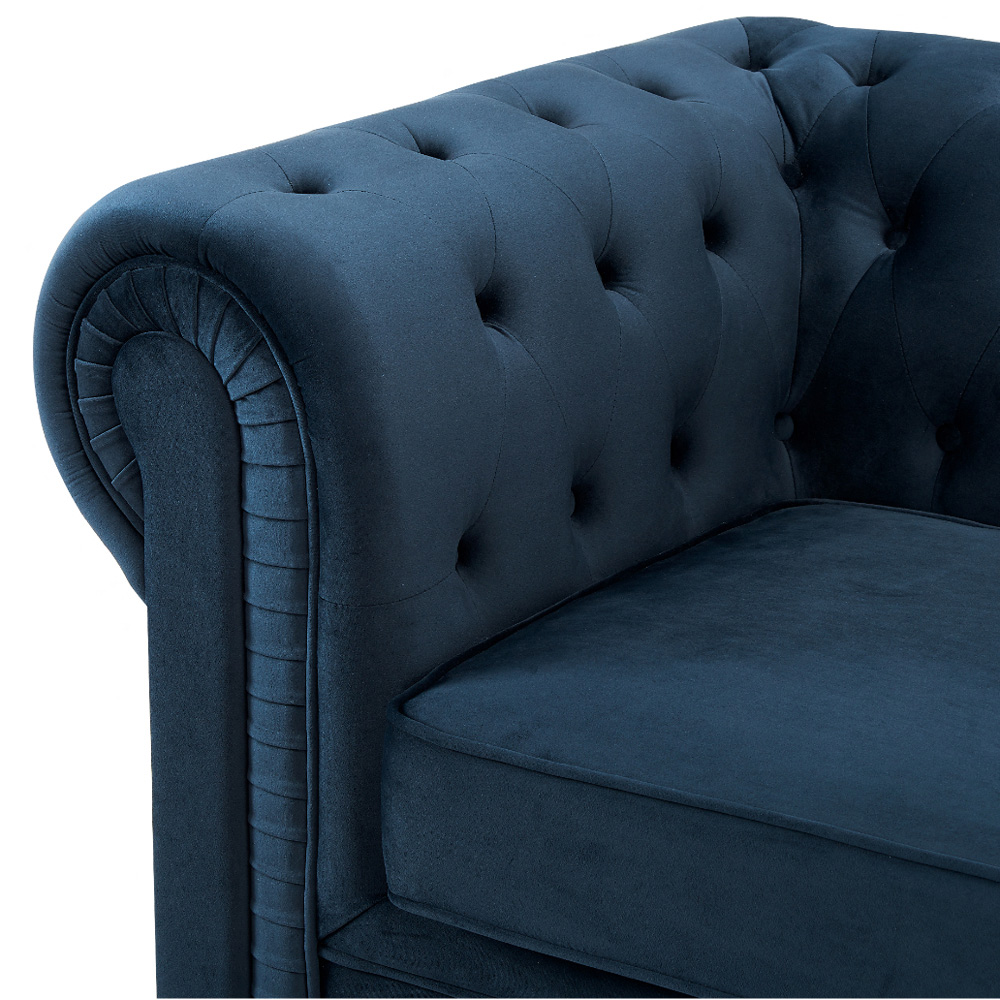 Home Detail Chesterfield 3 Seater Pleat Midnight Blue Velvet Sofa Image 8
