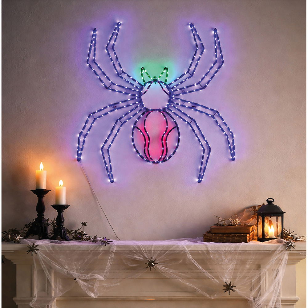 FXLab 399 Multicolour LED Metal Silhouette Spider 70 x 76cm Image 2