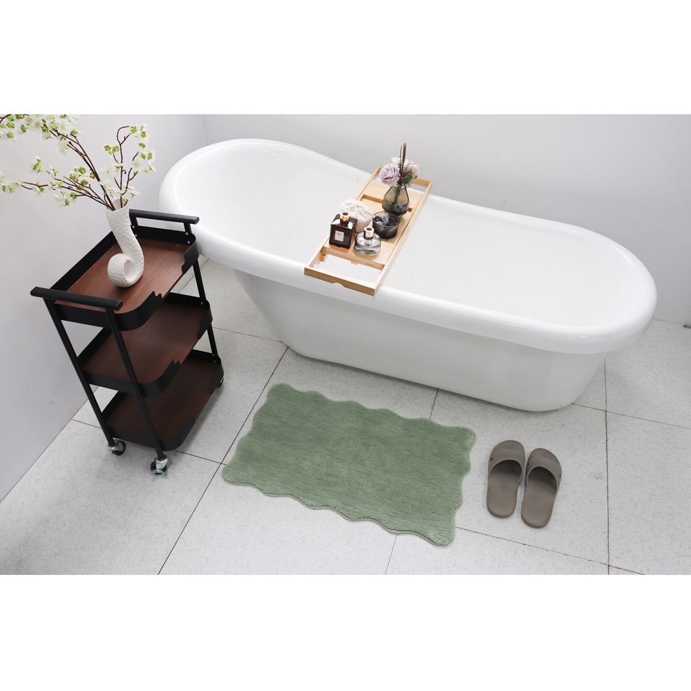 Scallop Bath Mat Sage Image 6