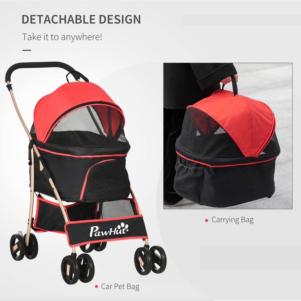 PawHut 3 in 1 Red Pet Stroller Image 5