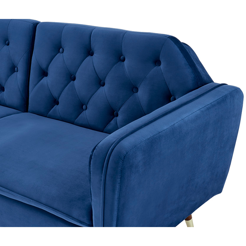 Home Detail Whitby Double Sleeper Dark Blue Velvet Sofa Bed Image 7
