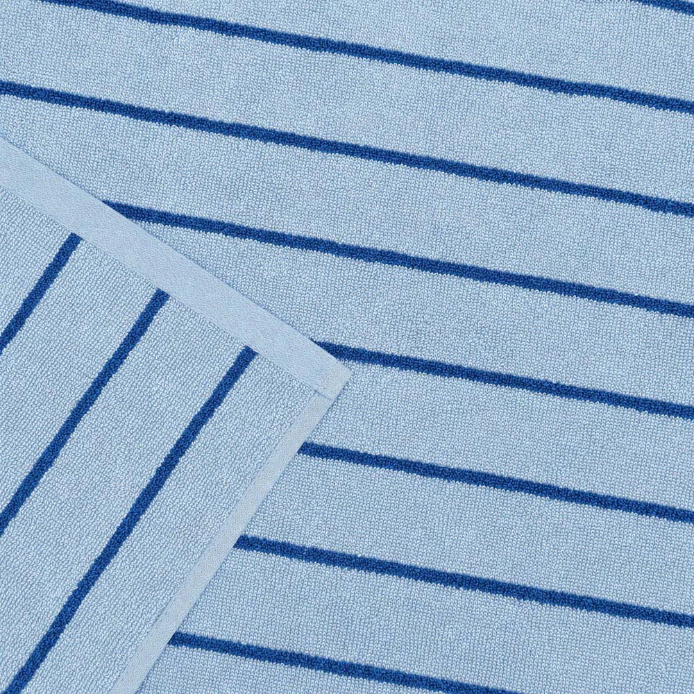Allure Bath Fashions Light Blue and Dark Blue Strand Striped Large Bath Sheet 100 x 150cm Image 4