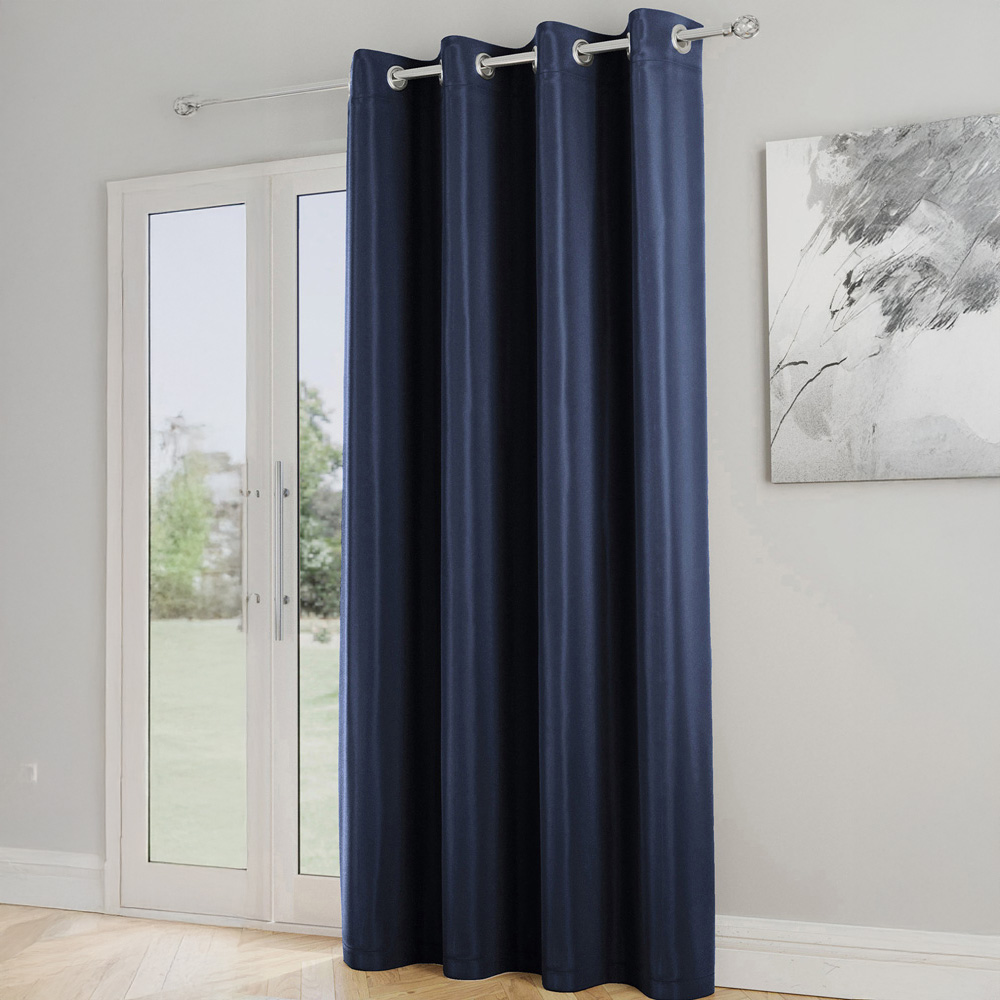 Enhanced Living Supersoft Navy Blackout Eyelet Thermal Single Door Curtain 168 x 214cm Image 1