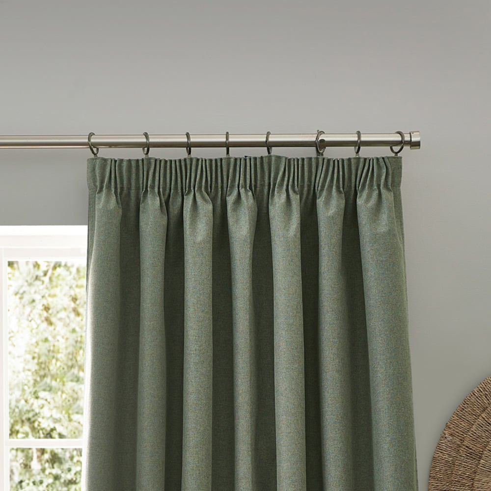 furn. Dawn Eucalyptus Blackout Pencil Pleat Curtains 168 x 229cm Image 2