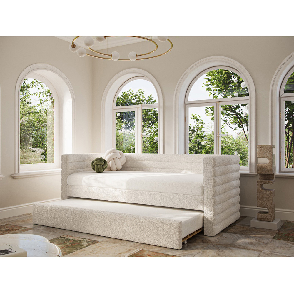 Flair Yuma Single Cream Boucle Guest Bed Image 3
