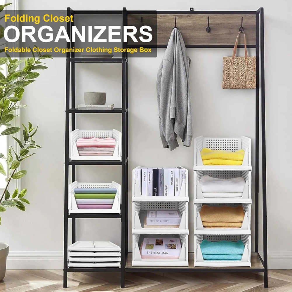 ATEK Stackable Foldable Pull-Out Storage Organiser Drawer 5 Pack Image 4