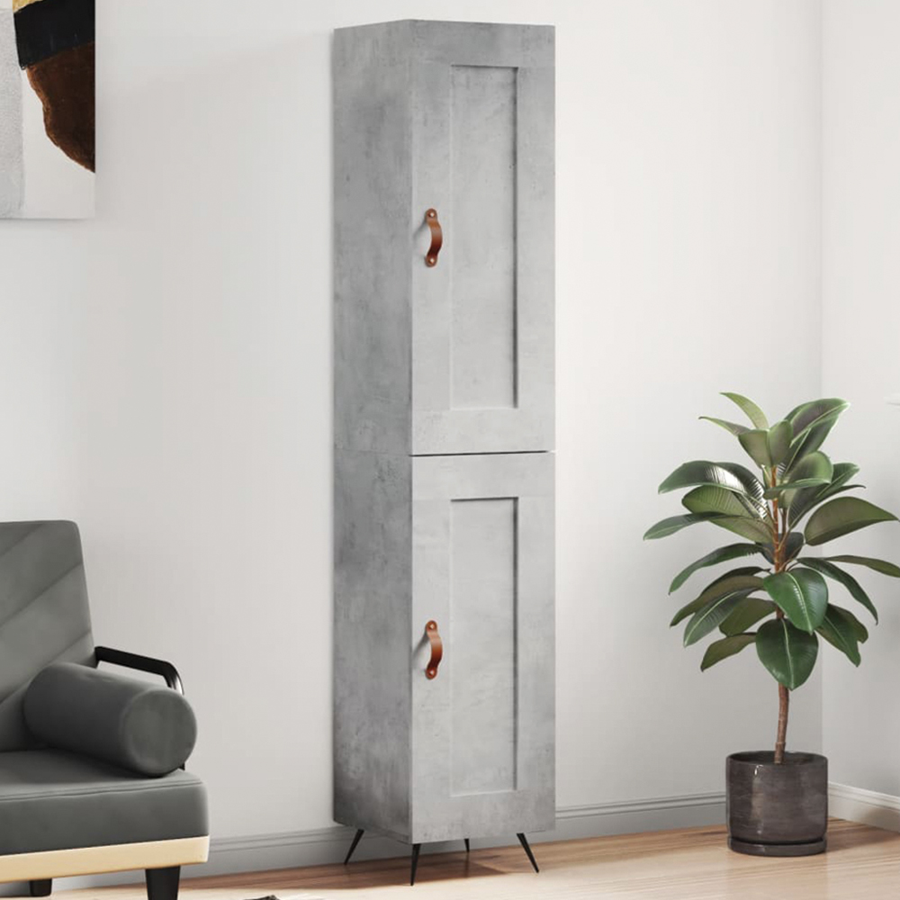 vidaXL 2 Door Concrete Grey Highboard Image 1