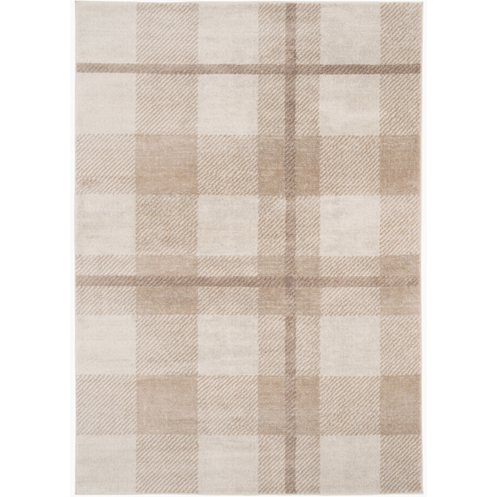 Kukoon Oscar Angus Cream Flat Tartan Plaid Rug 280 x 380cm Image 1
