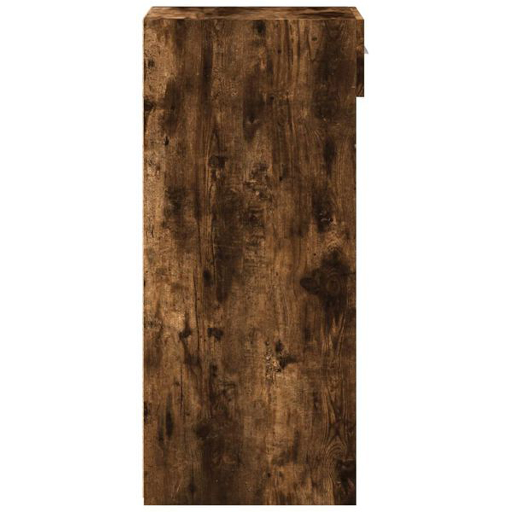 vidaXL Single Drawer 3 Shelf Smoked Oak Sideboard Image 4