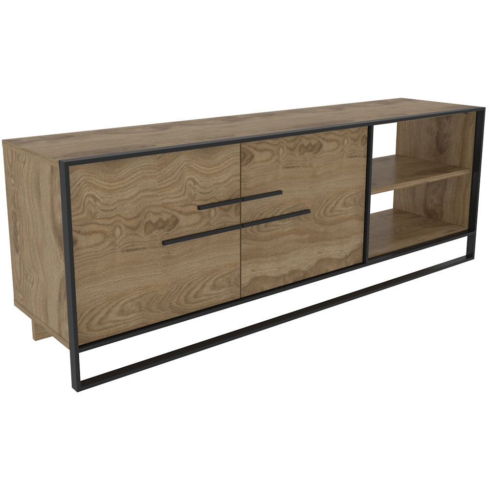 Decorotika Polka 2 Door Oud and Black TV Unit Image 3