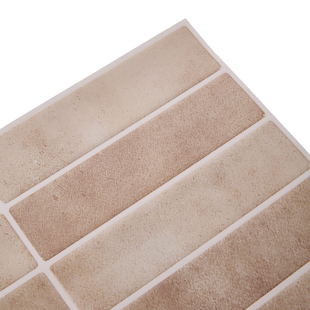 Living and Home Brown Rectangle Self Adhesive Wall Sticker 10 Pack Image 7