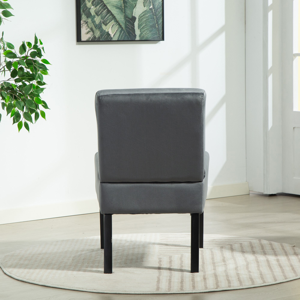 Artemis Home Valina Velvet Fabric Grey Accent Chair Image 5