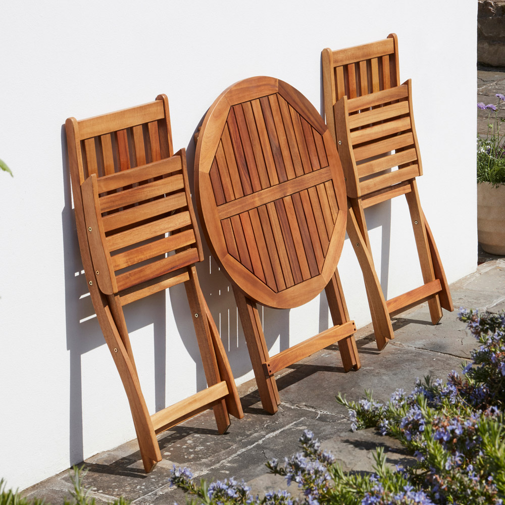 Garden Gear Cariad 2 Seater Acacia Bistro Set Image 3