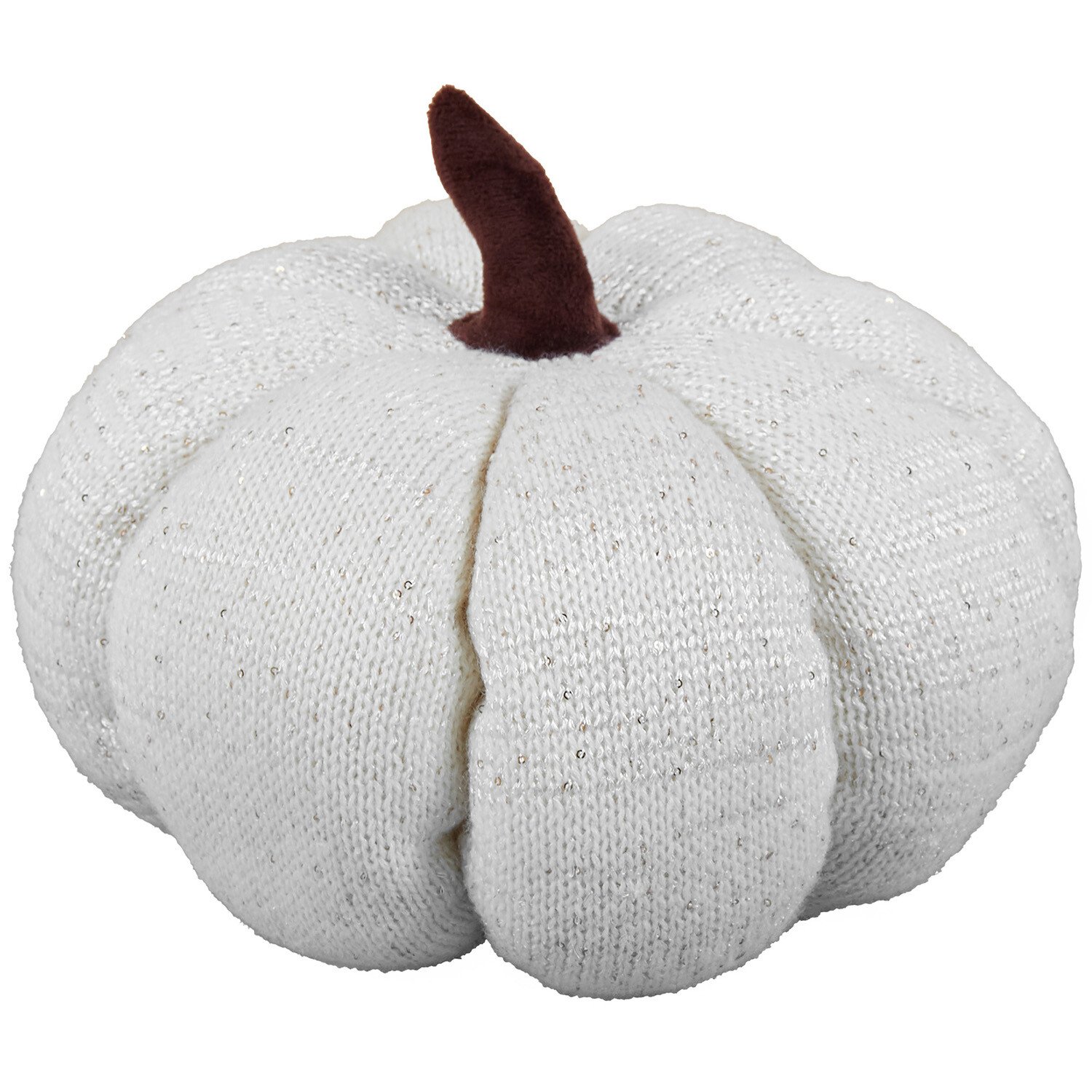 The Fall Collection Sequin Pumpkin Cushion - White Image 1