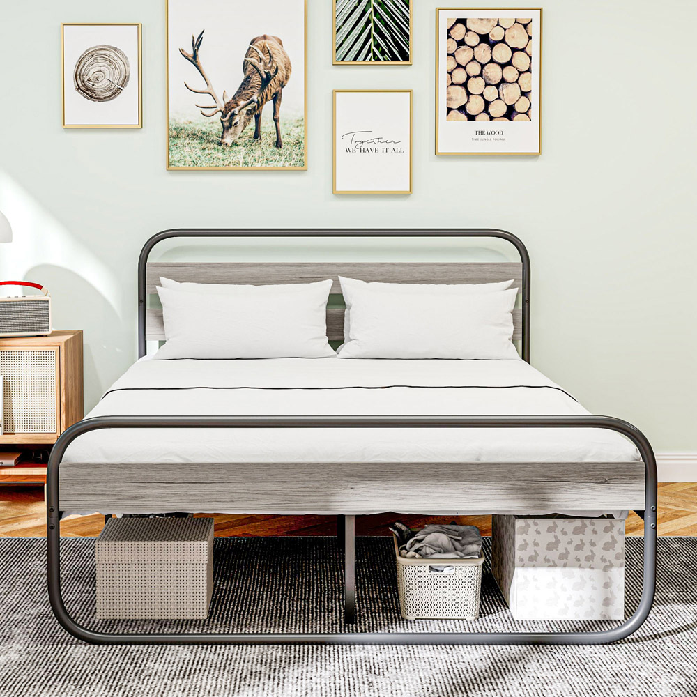 Portland King Size Metal Platform Bed Frame with Underbed Storage Image 3