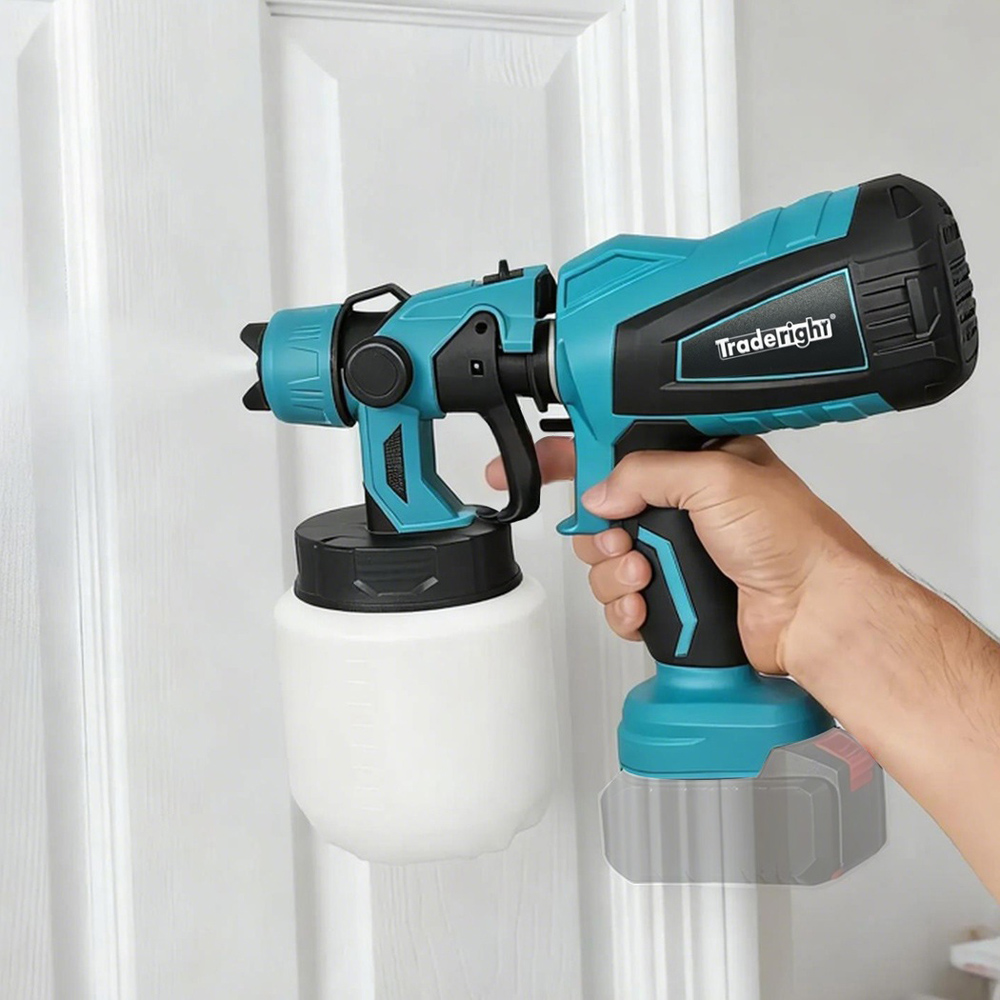 Traderight 1000ml HVLP Cordless Paint Spray Gun with Accessories 18V Image 4