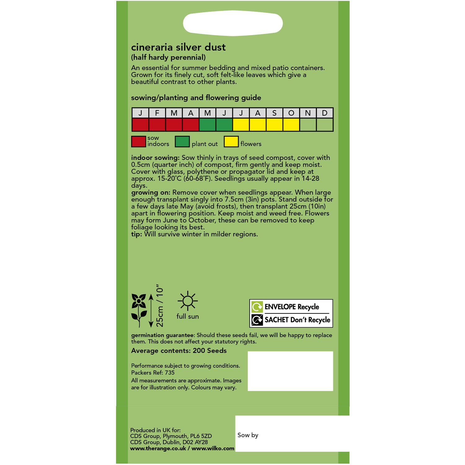 Wilko Cineraria Silver Dust Seeds Image 2