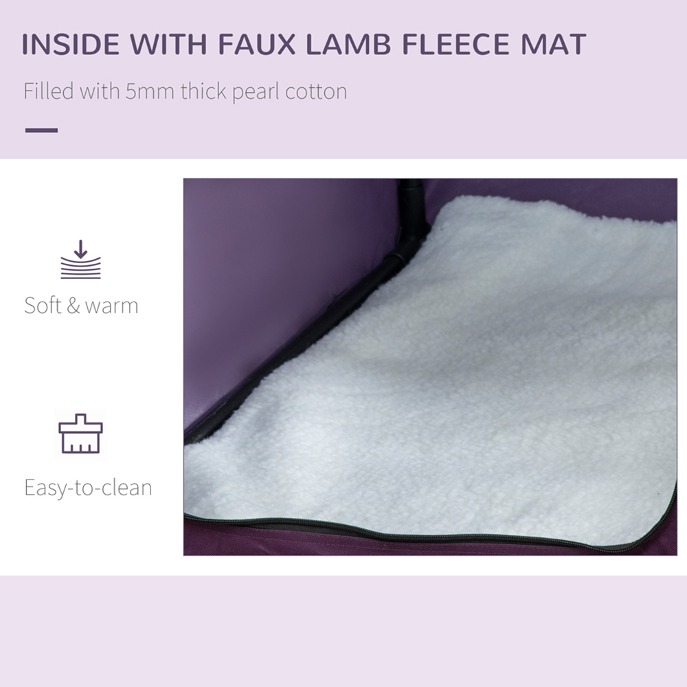 PawHut Purple Soft Side XS Dog Pet Carrier with Cushion Image 4
