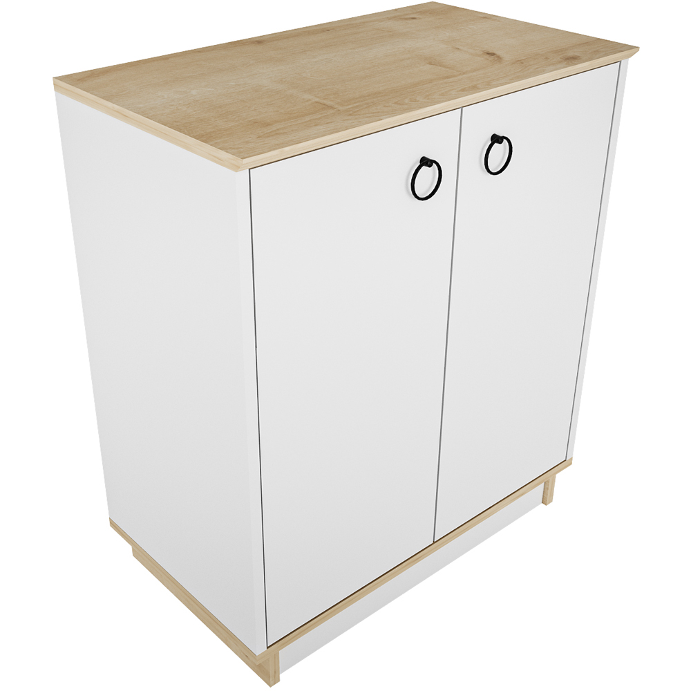 Decorotika Nuans 2 Door White and Oak Multipurpose Cabinet Image 2