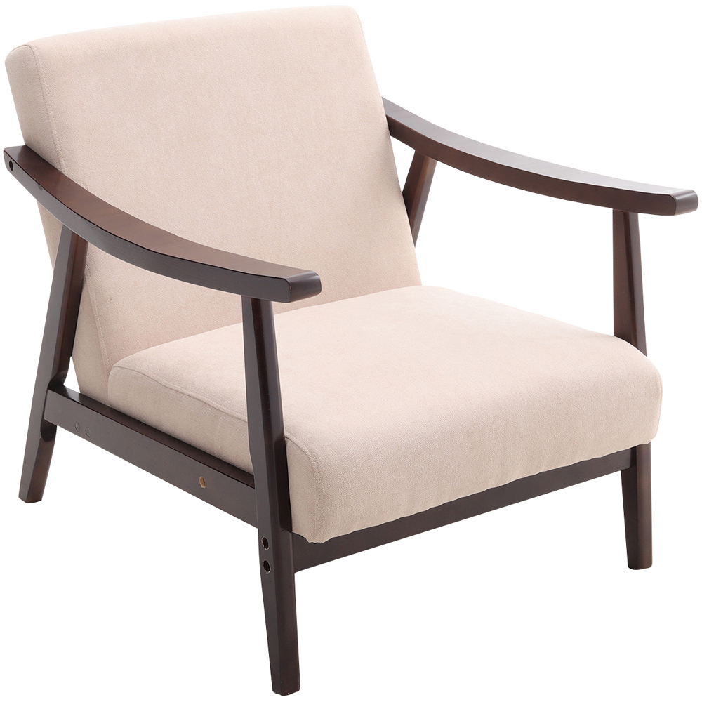 Living and Home Fabric Wooden Single Armchair Image 2