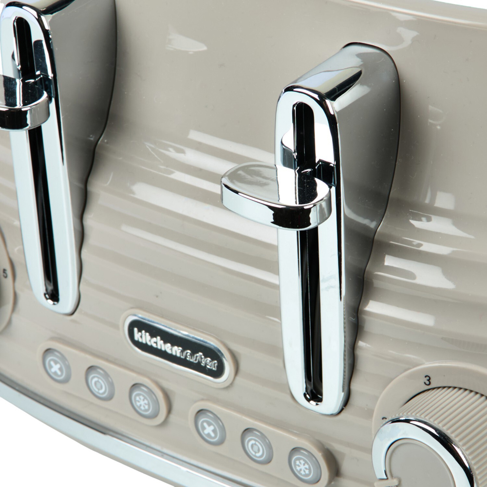 Kitchen Master 4 Slice Stainless Steel Toaster Putty Grey Image 4