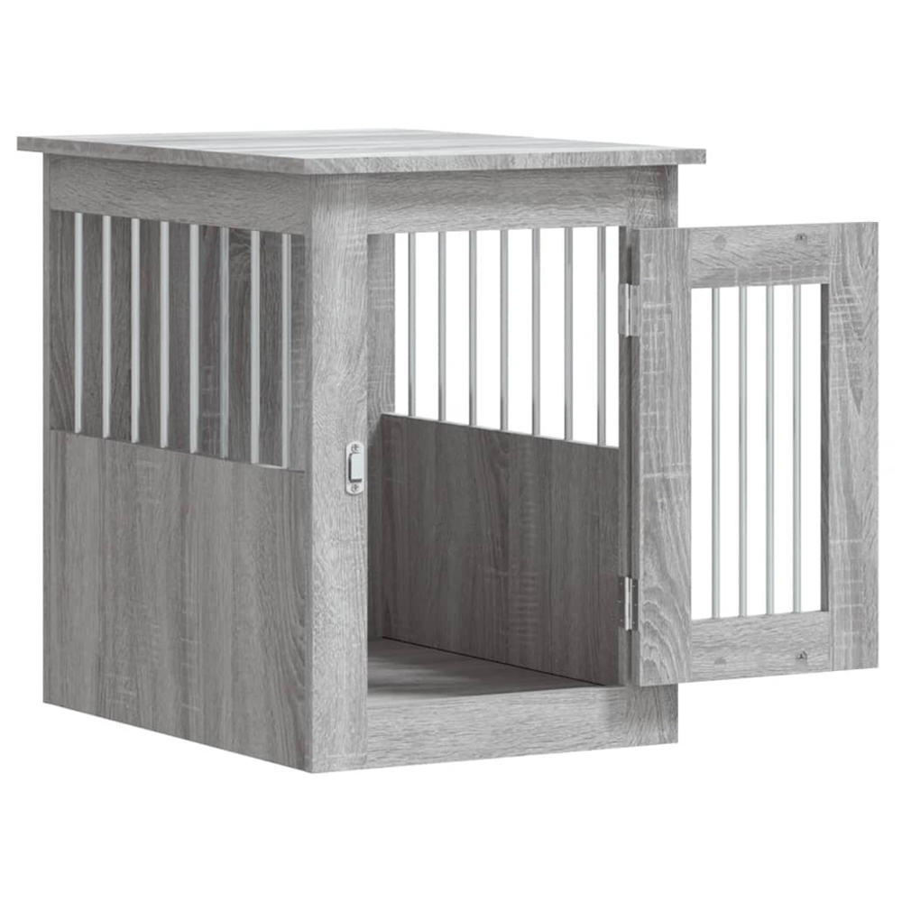 vidaXL Grey Sonoma Engineered Wood Dog Crate Furniture 59 x 45 x 62cm Image 6