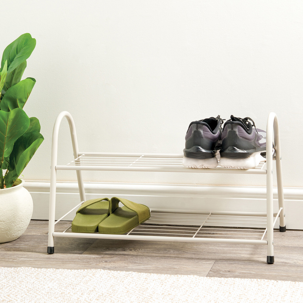 2 Tier Shoe Rack White Image 6