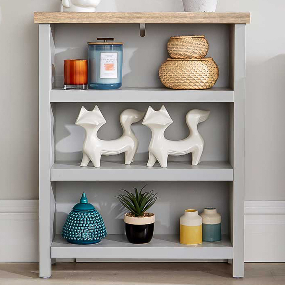 Home Source Avon 3 Tier Grey Bookcase Storage Unit Image 1